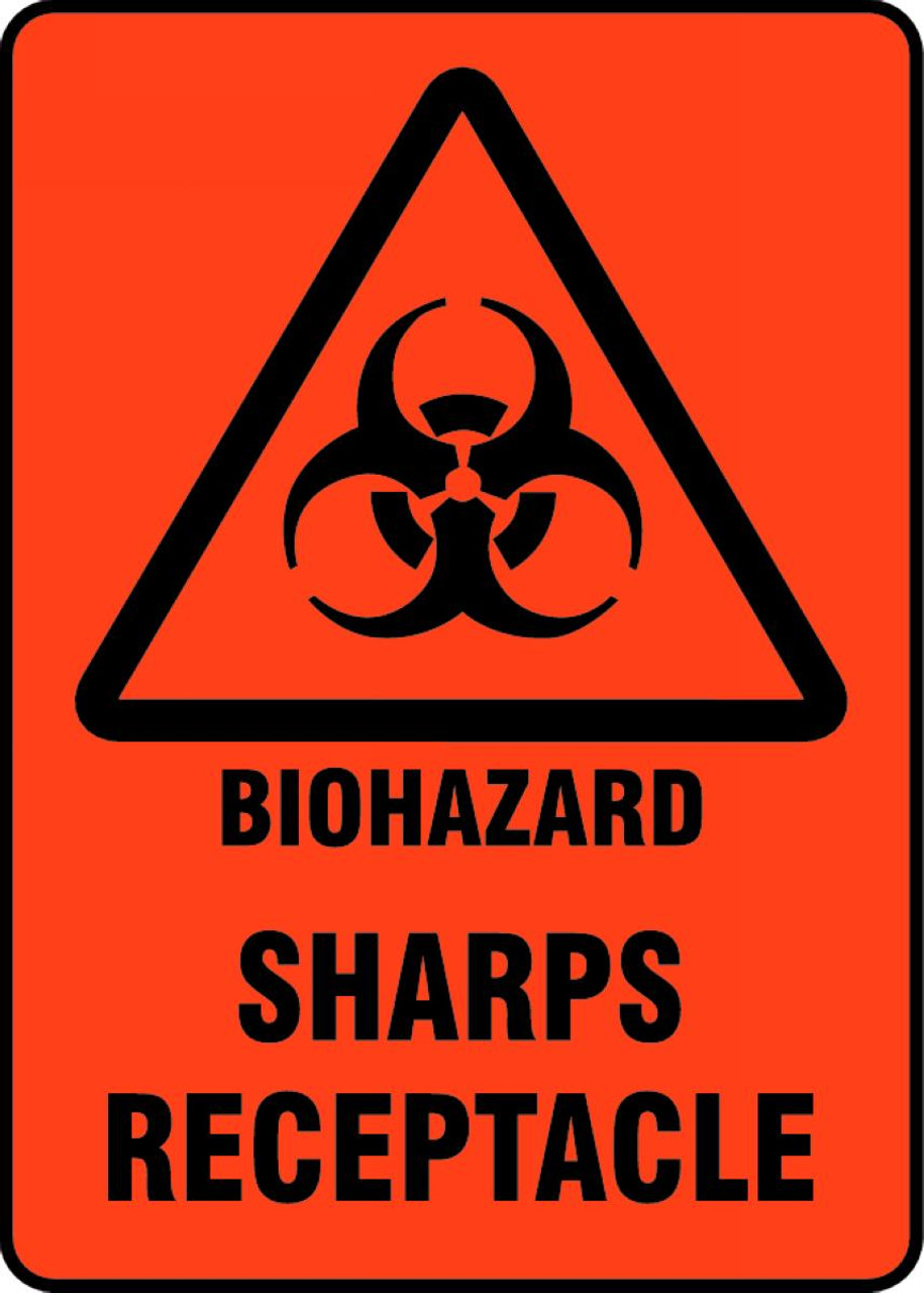 Safety Sign-Biohazard-Sharps Receptacle, 14 x 10 safety-sign-biohazard-sharps-receptacle-14-x-10-each