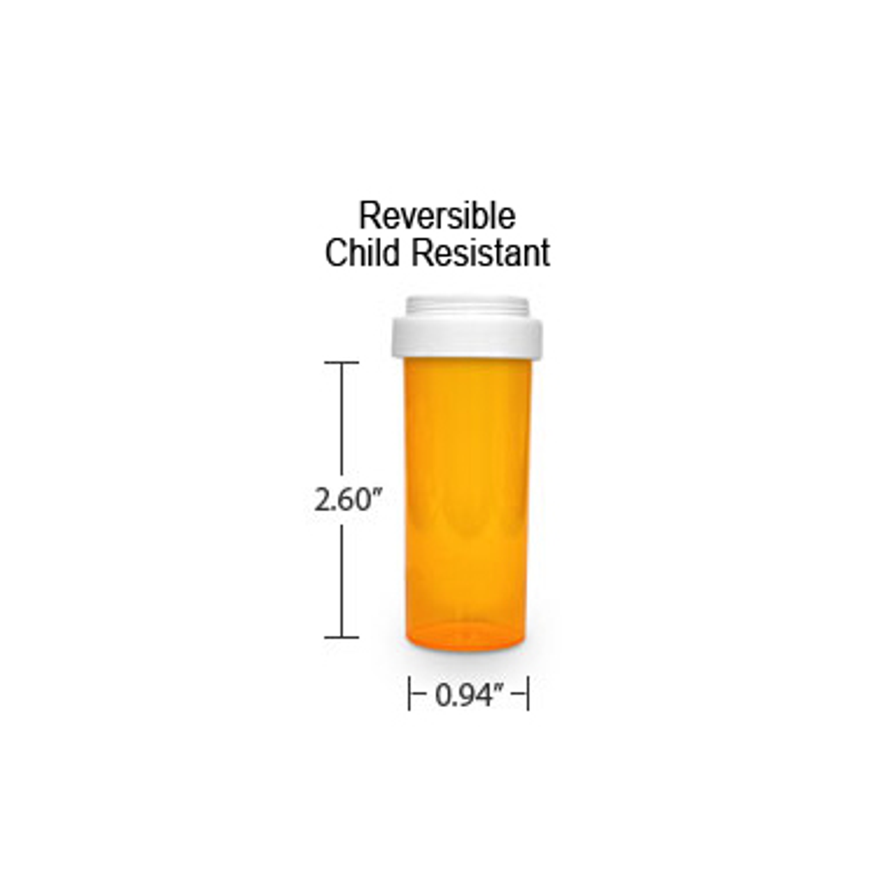 Amber Plastic Vials with Child Resistant Caps