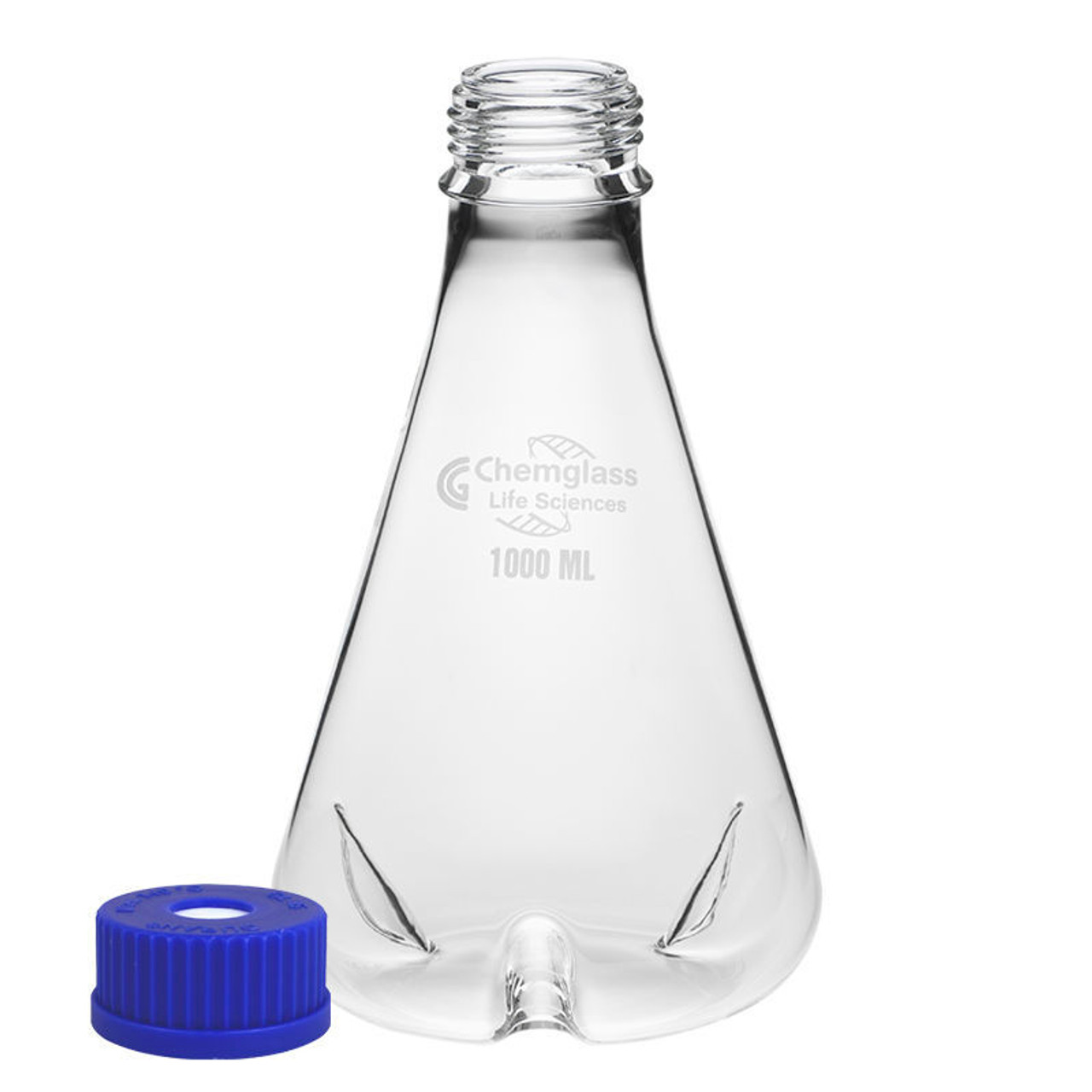 Flask, Shake, 125mL, 3 Baffles, GL-32 Thread, Vented Cap