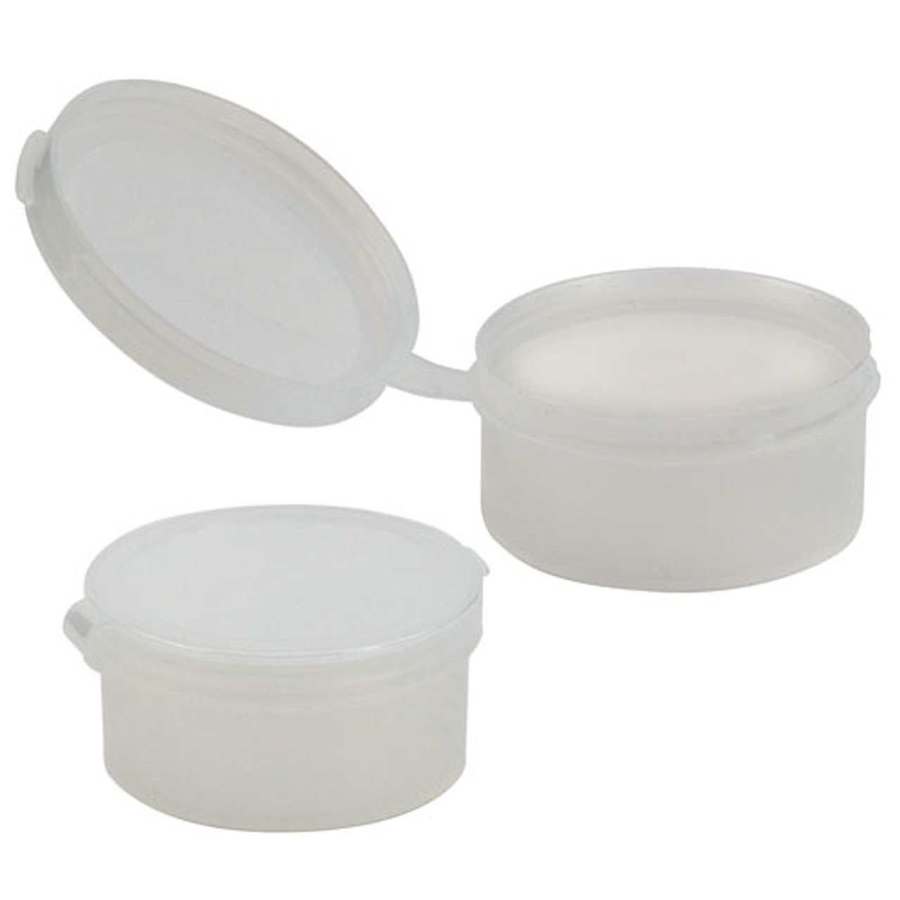 Pop-Top Plastic Jars with Hinged Lid, 1 oz Squat, case/100