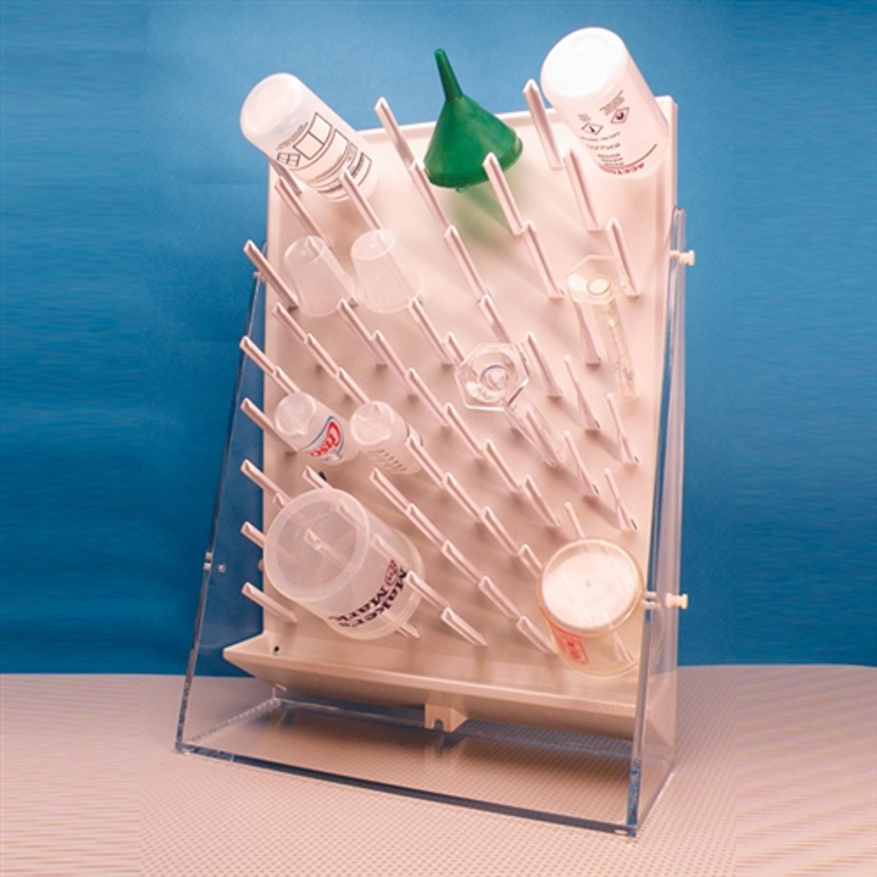 Laboratory Glassware Drying Rack, 72 Place, Removable Pegs, High Impact  Polystyrene