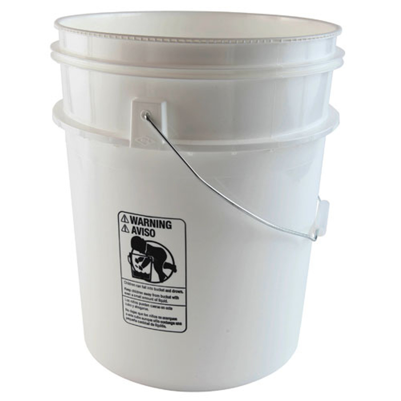 5 Gallon (20L) Black Plastic Bucket, 3-pack - - Non-UN