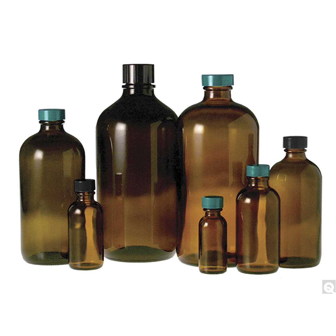 8.5oz Amber Glass Wide Mouth Packer Bottles - 12/Case, Amber Type III UV Resistant 45-400