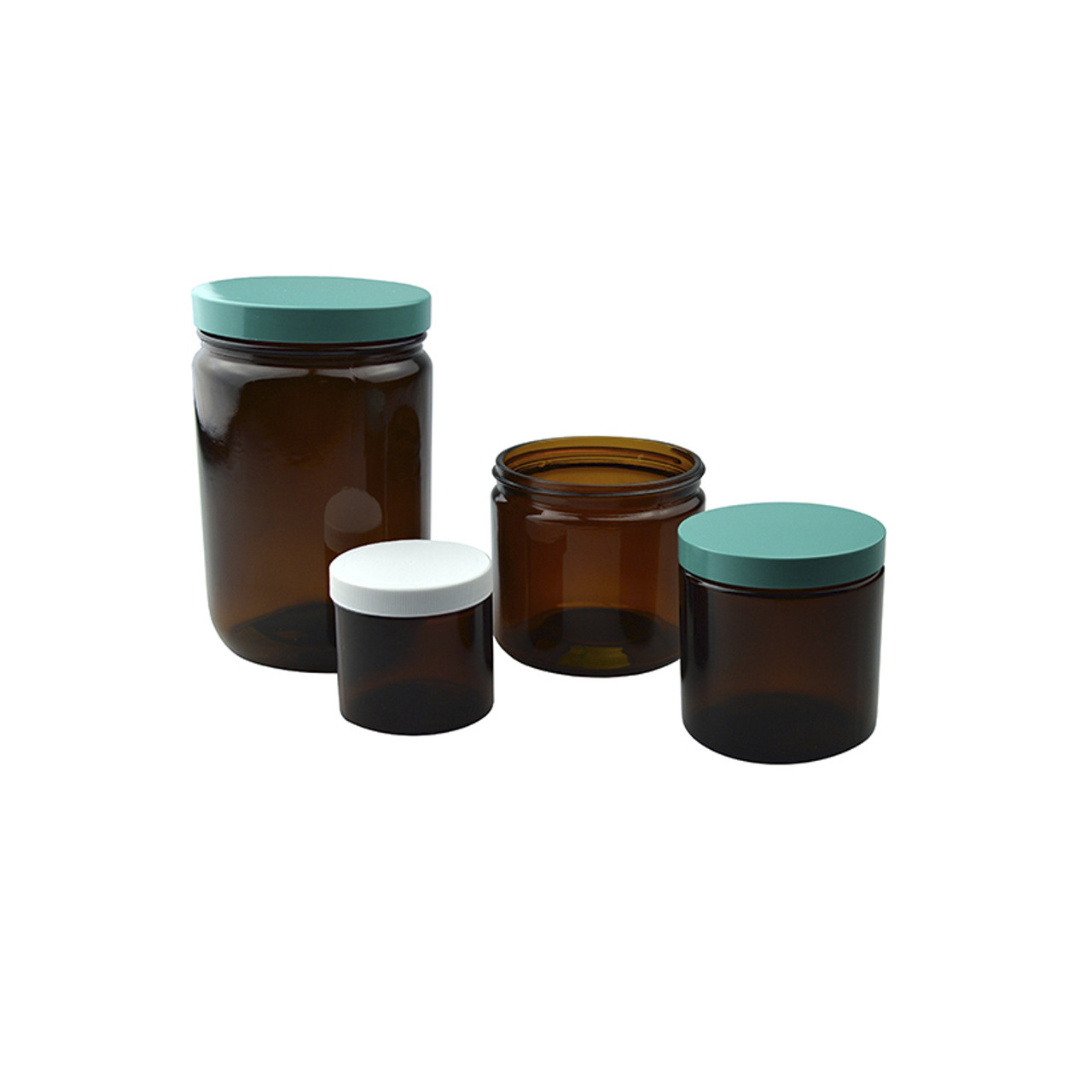 8oz Amber Glass Straight Sided Jars