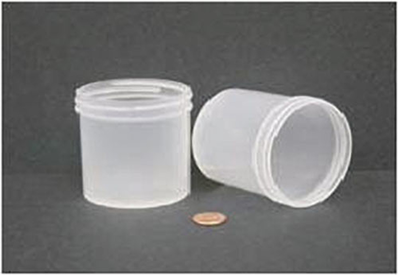 White Round Wide-Mouth Plastic Jars Bulk Pack - 6 oz, Black Cap