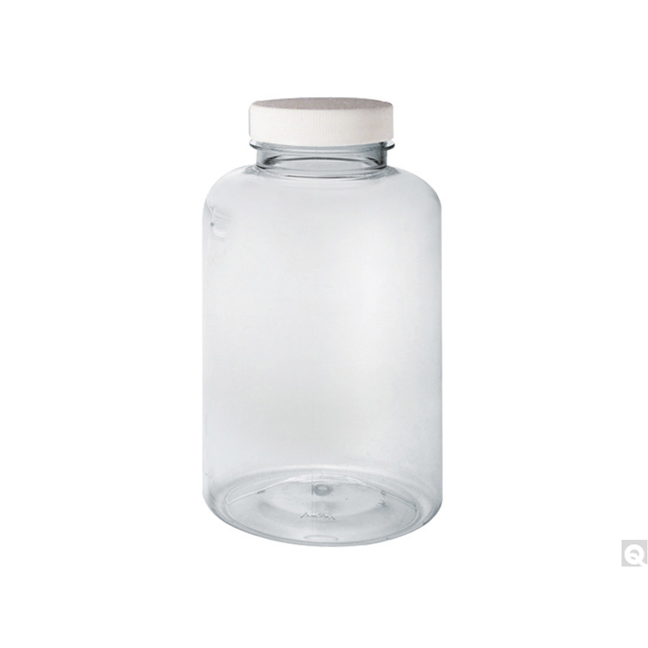 16 oz Clear PET Beverage Bottles w/ Black Polypro Tamper Evident Caps