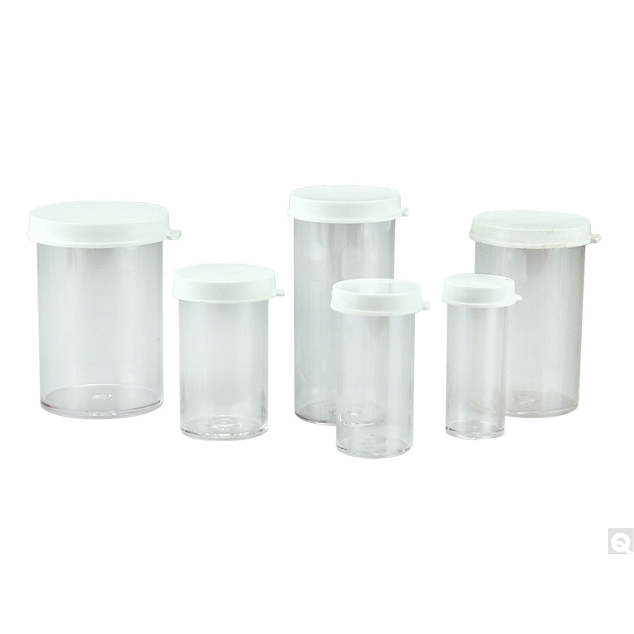 15 dram (55 ml) Clear PS Snap Cap Vials, 29 x 87mm with 37mm White