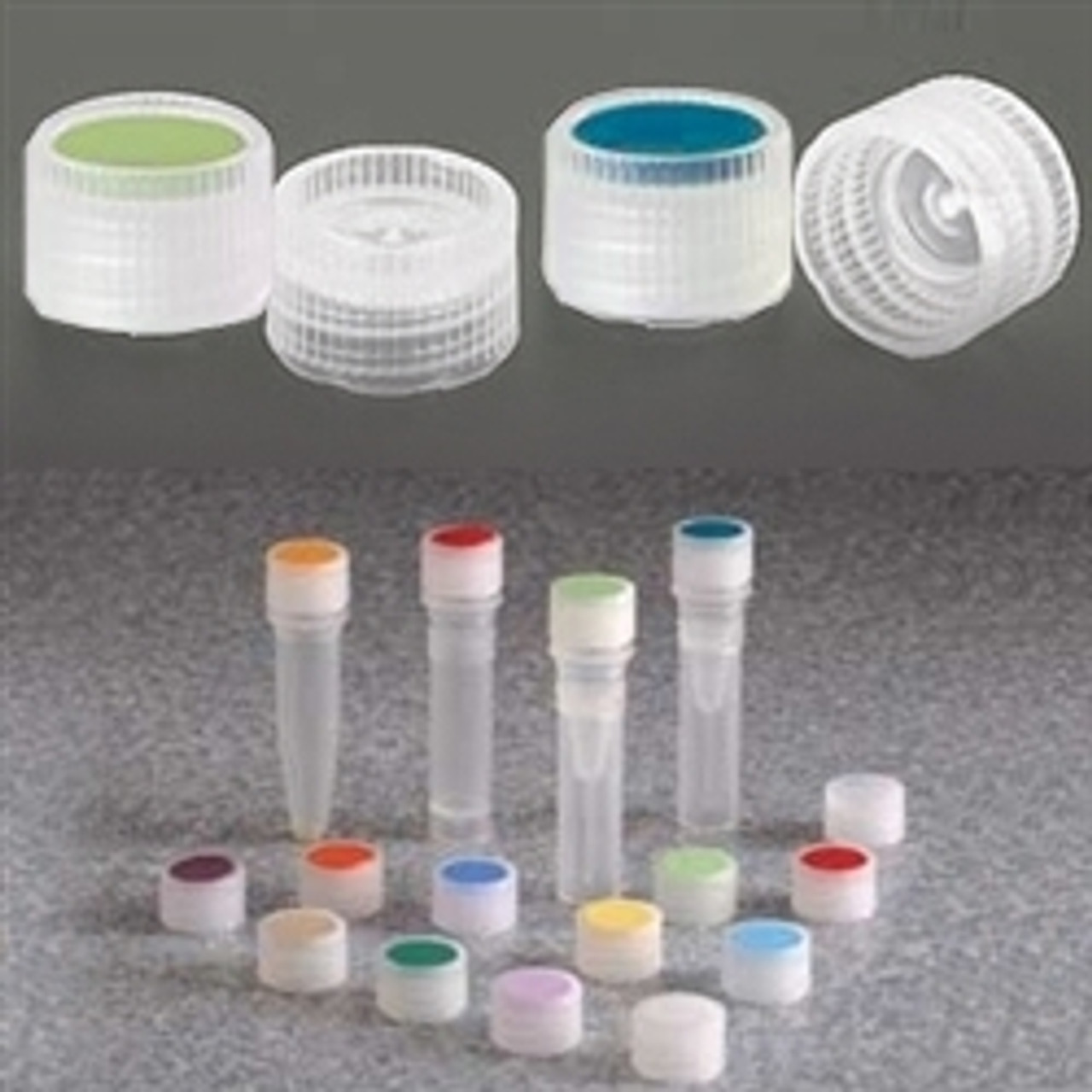 Nalgene® 342820 11mm Caps for Micro Packaging Vials with Color Coded Insert, Sterile, case/1000