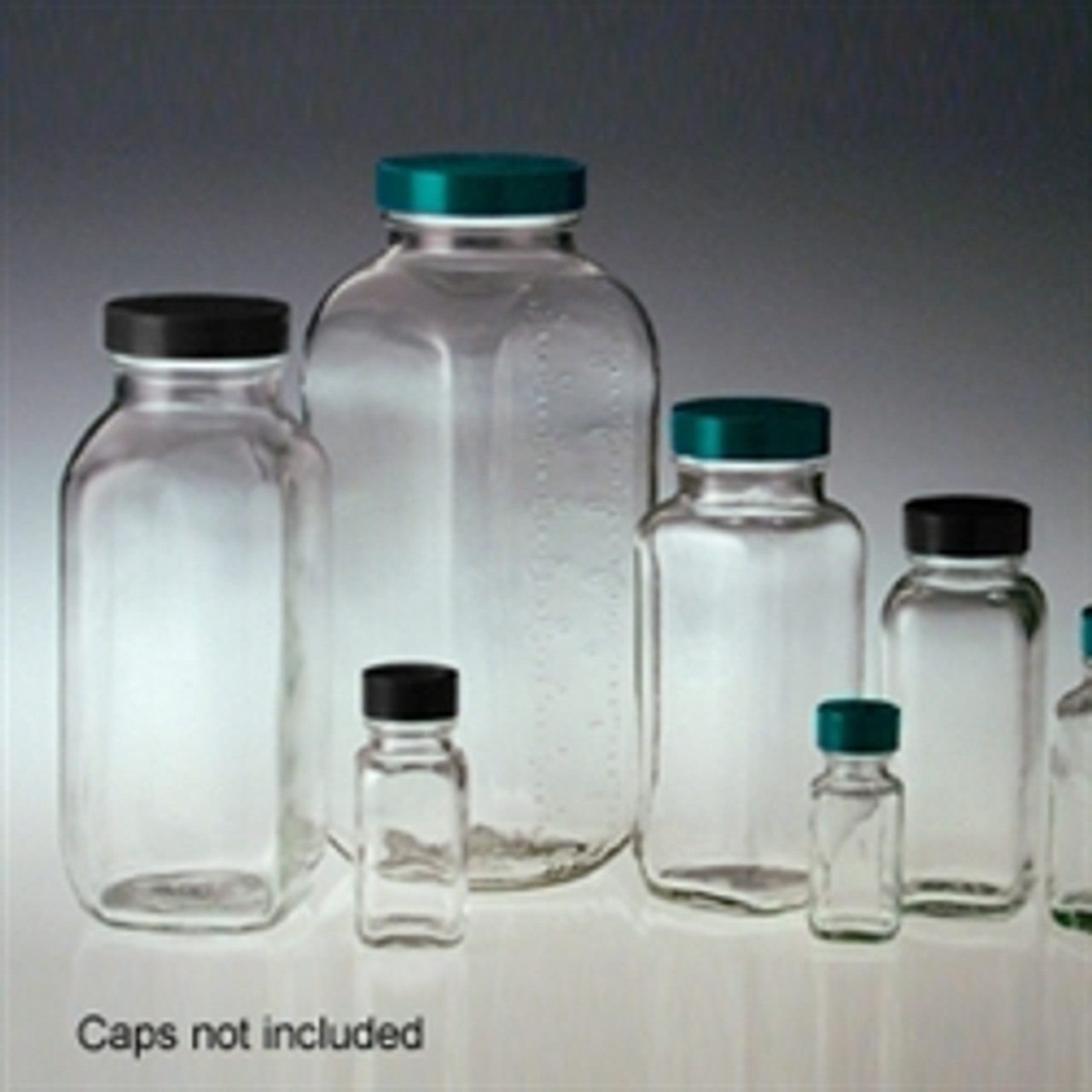 16oz Glass Boston Round Bottles, 28-400 Polypropylene Hole Cap & Bonded  PTFE/Silicone Septa, case/12