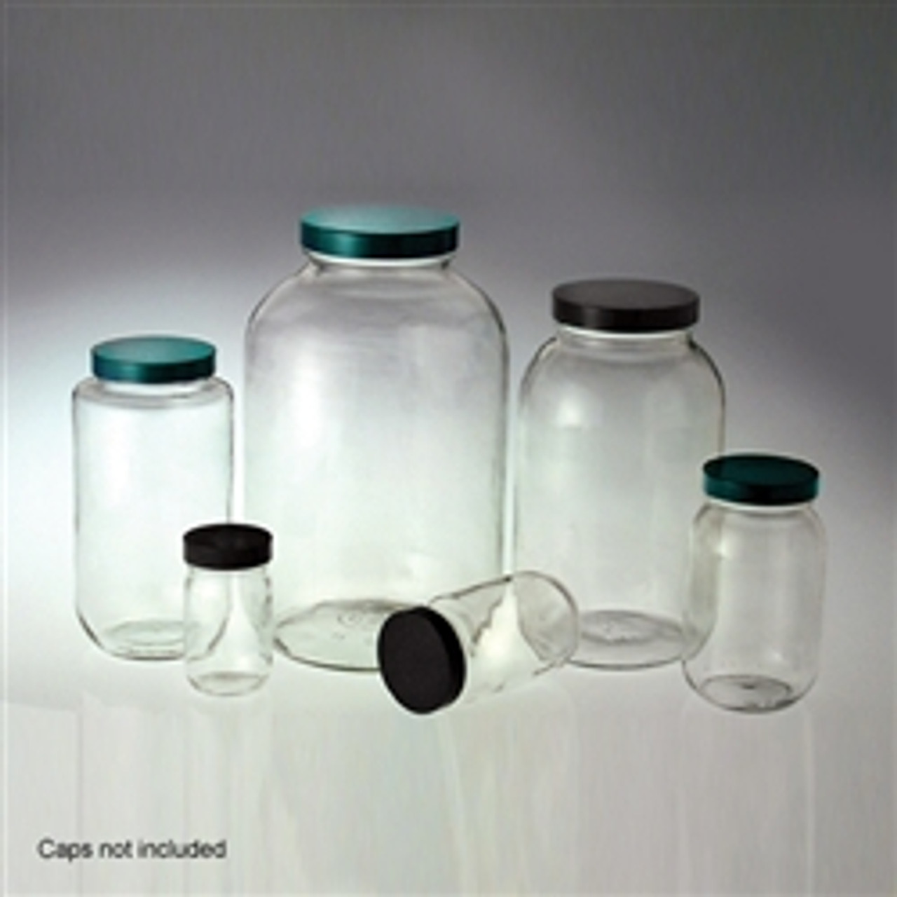 Wide Mouth Glass Bottles, 8oz, Clear, No Caps, case/24