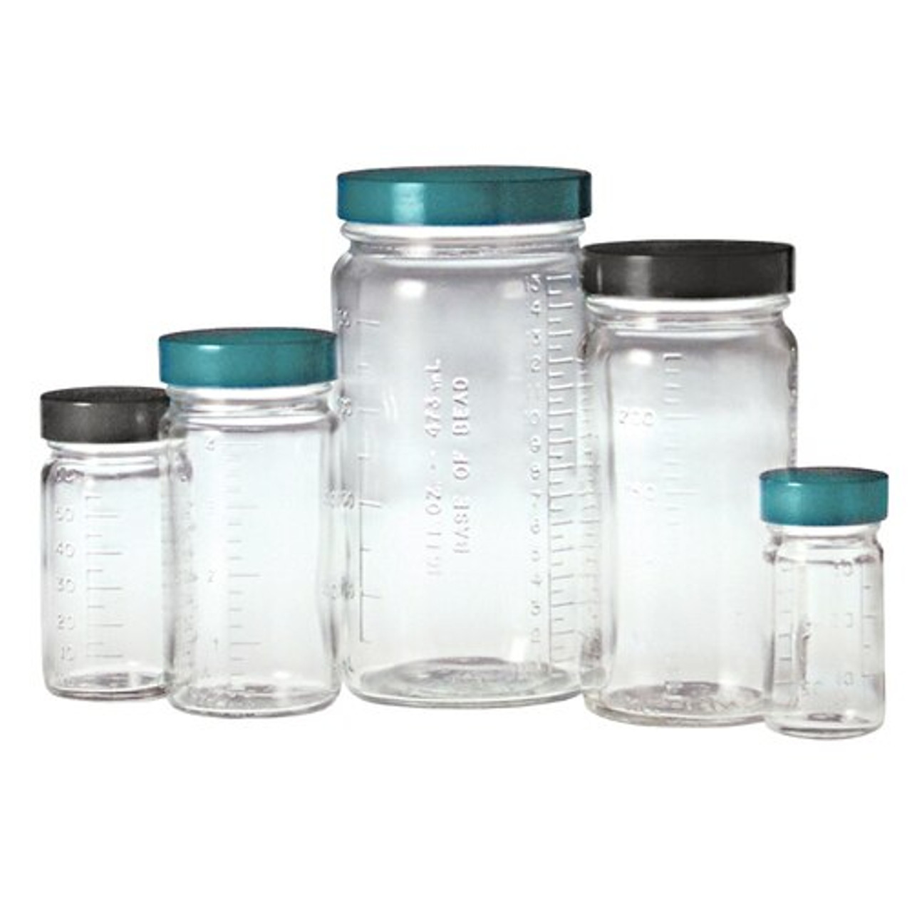 Graduated Wide Mouth Jar, 4oz, Green PTFE Lined Cap