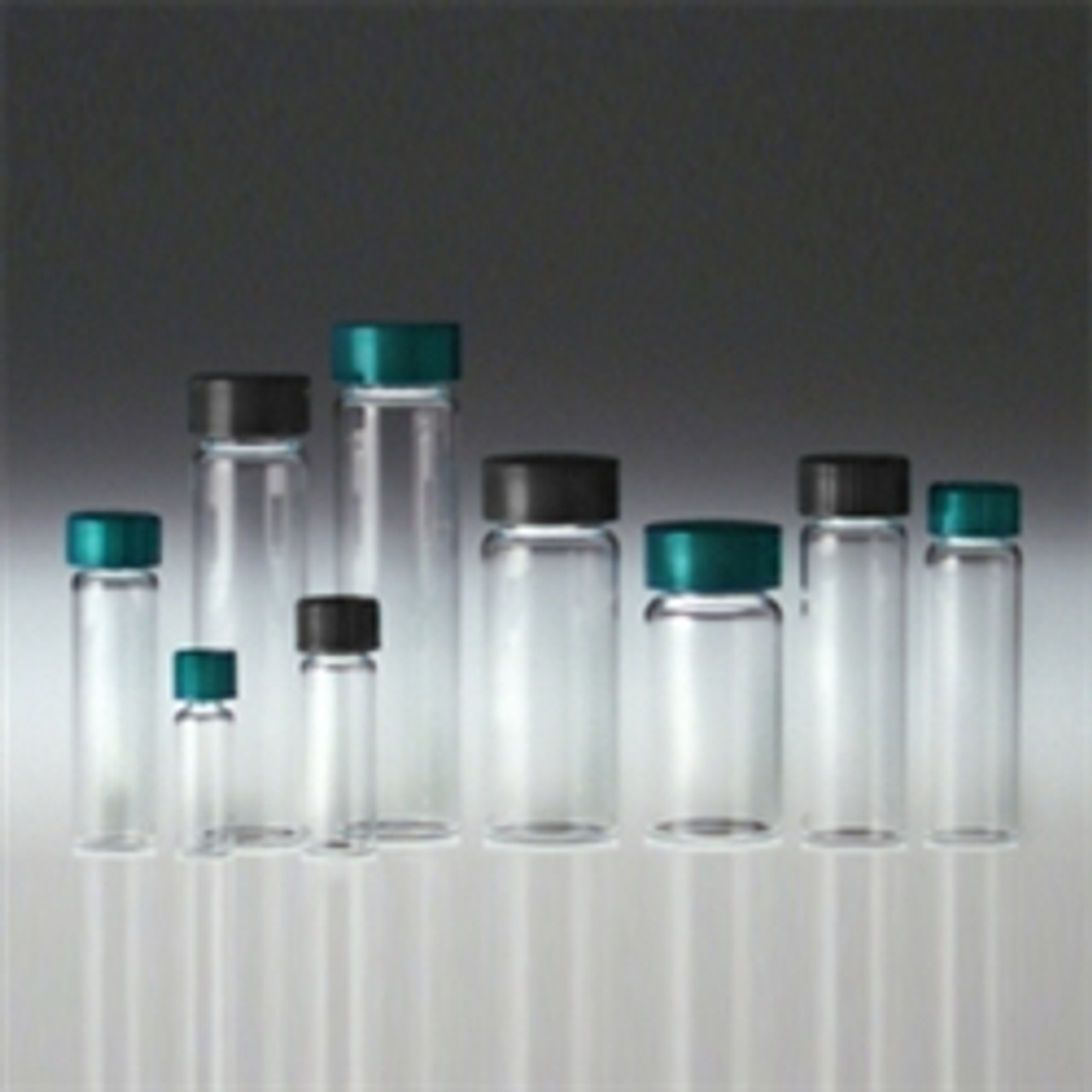 Clear Borosilicate Glass Vials, 40mL with Cone Lined Caps, case/144