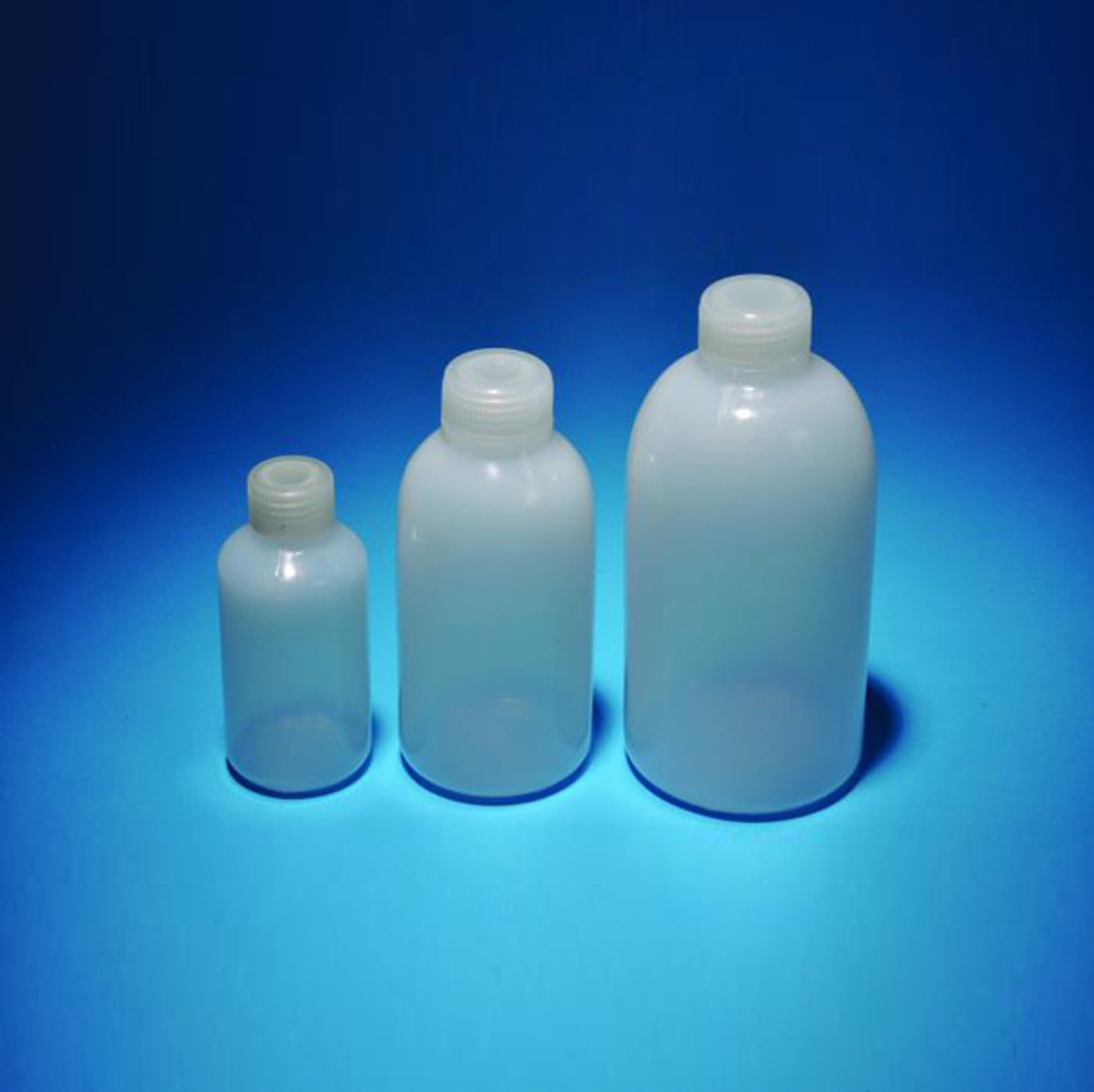 Leak Proof Water Bottles, Natural Polypropylene Narrow Mouth Bottles w/  Screw Caps