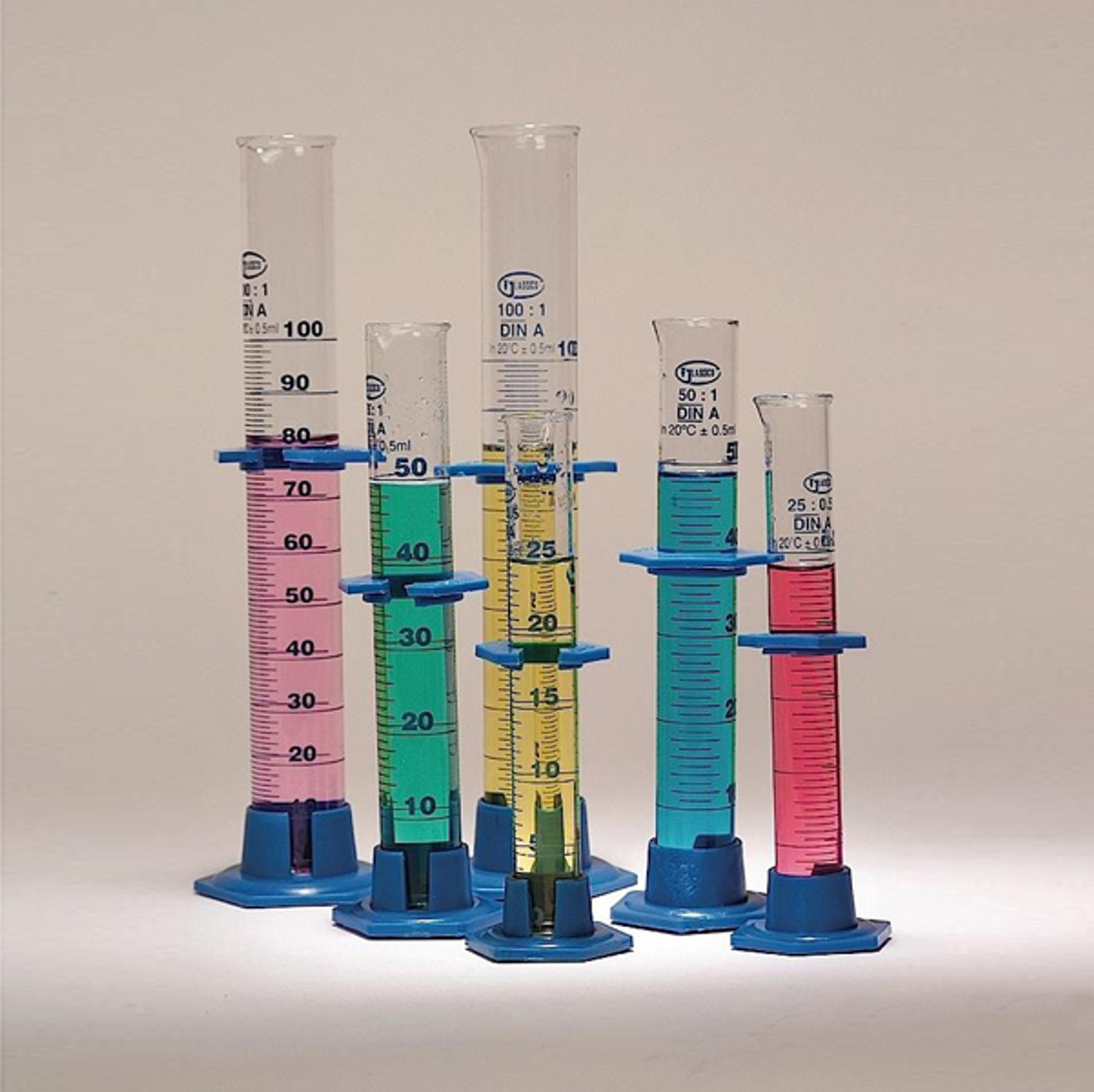 10mL Glass Graduated Cylinder, Plastic base and bumper, case/10