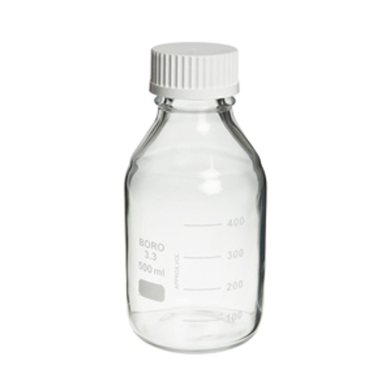 Wheaton® 500 ml Lab Media Bottles, GL-45, Borosilicate Glass, Safety  Coated, Caps, case/12