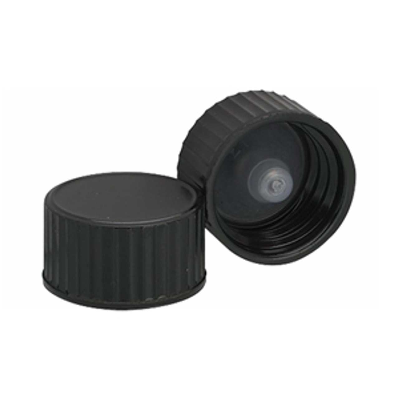 WHEATON® 18-400 Black Cone Lined Caps, case/144