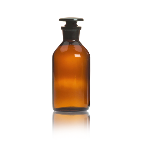 Wheaton® 100 ml Reagent Bottles, Amber Borosilicate Glass, Ground Stopper, case/6