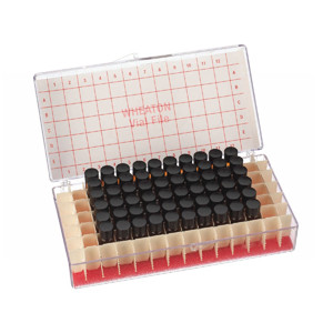 Wheaton® 2mL Amber Vials File, 8-425, Rubber Lined, case/60