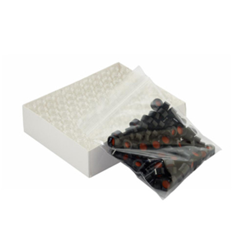 Wheaton® 12X32 Clear Borosilicate Glass Vials, Black Cap, PTFE Liner, case/100