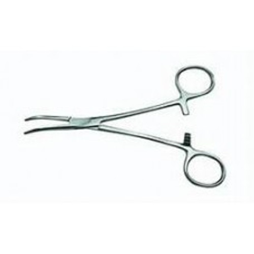 Hemostatic Forceps, Curved, Fine, Delicate-Jaws, Ratcheted Lock, 5", each