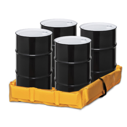 Eagle® Folding Quik-Deploy SpillNest Spill Containment, 4' x 4' x 6", 60 Gal, Yellow