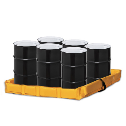 Eagle® Folding Quik-Deploy SpillNest Spill Containment, 4' x 6' x 6", 90 Gal, Yellow
