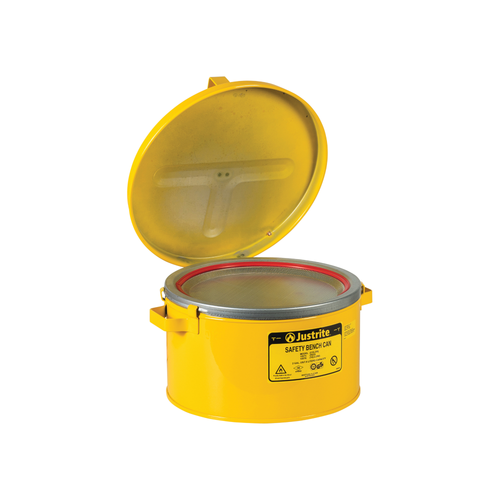 Justrite® Steel Bench Can, 2 gallon, Choose Color