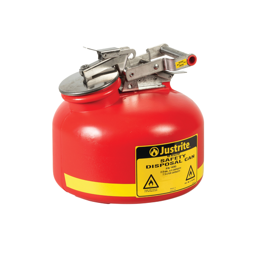 Justrite® Liquid Disposal Safety Can, Built-in Fill Gauge, 2 gal
