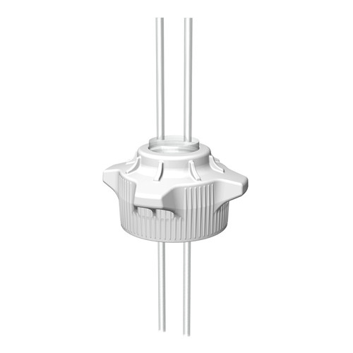 VersaCap® Screw Cap, 120mm EZ-Top - Open Top Cap with (2) 1/4" Tubing Connections (FX-205-7202-RLS).