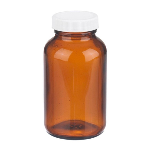 Certified Clean 16oz Amber Glass Jars with Screw Caps, case/12