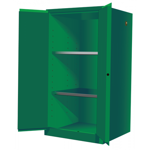 Justrite® Sure-Grip EX Pesticides Safety Cabinet, 60 Gallon, 2 Manual-Close Doors, Green
