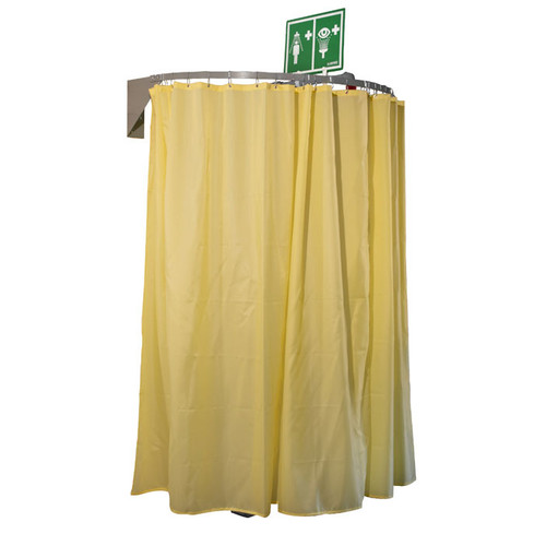 Justrite® Hughes Safety Shower Modesty Curtain, Wall Mounted