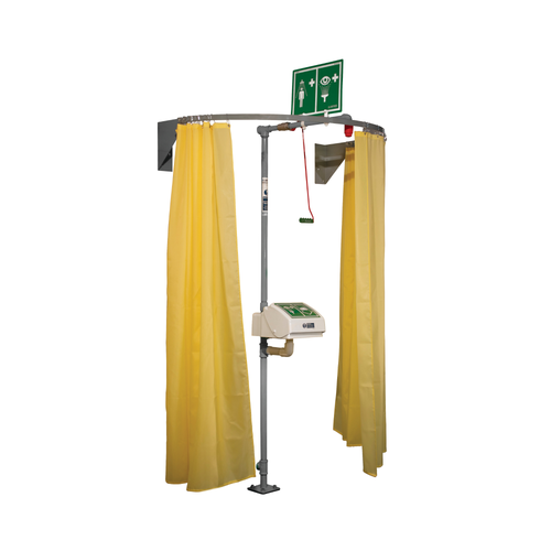 Justrite® Hughes Safety Shower Modesty Curtain, Wall Mounted