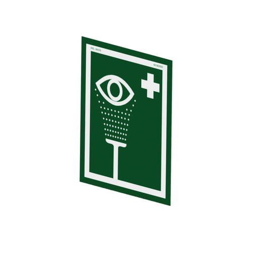 Justrite® Universal Eye/Face Wash Sign For Wall Mounting