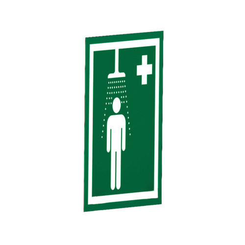 Justrite® Universal Safety Shower Sign For Wall Mounting