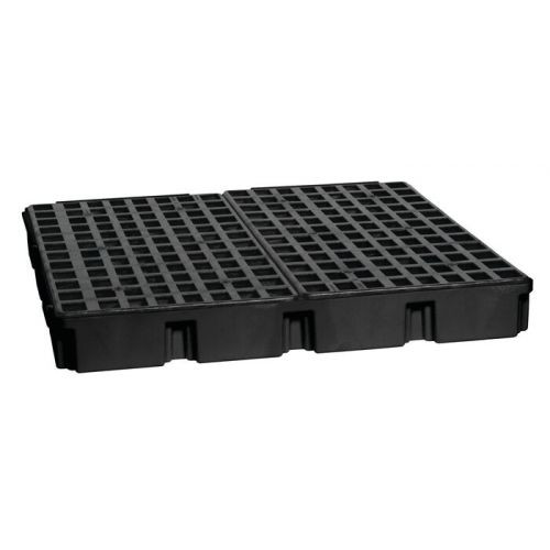 Eagle® 4 Drum Plastic Pallet, Without Drain, Black
