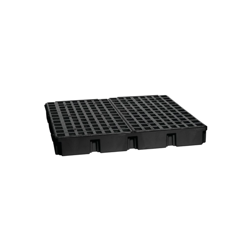 Eagle® 4 Drum Plastic Pallet, Without Drain, Black
