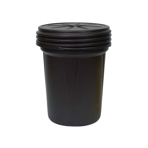 Eagle® 30 Gallon Drum, Screw-On Lid, Lab Pack Plastic Barrel Drum, Brown