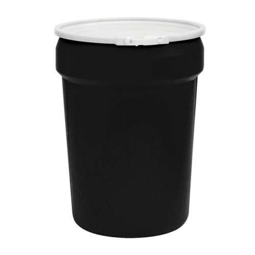 Eagle® 30 Gallon Drum, Plastic Lever-Lock, Lab Pack Plastic Barrel Drum, Black