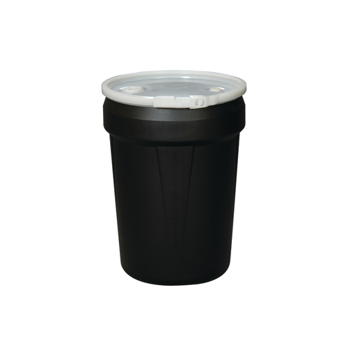 Eagle® 30 Gallon Drum, Plastic Lever-Lock, Lab Pack Plastic Barrel Drum, Black