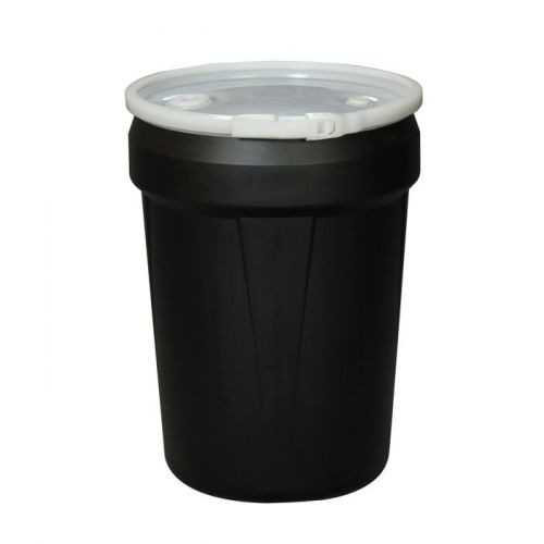 Eagle® 30 Gallon Drum, Plastic Lever-Lock, Lab Pack Open Head Plastic Barrel Drum with 1x2" And 1x3/4" Bung Holes, Black Eagle® 30 Gallon Drum, Plastic Lever-Lock, Lab Pack Open Head Plastic Barrel Drum with 1x2" And 1x3/4" Bung Holes, Black