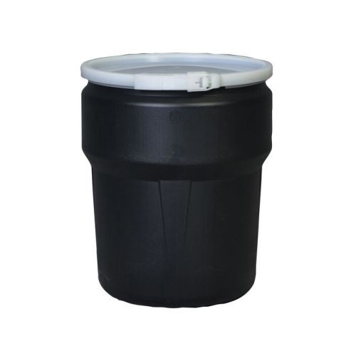 Eagle® 10 Gallon Drum, Plastic Lever-Lock, Lab Pack Plastic Drum Barrel, Black