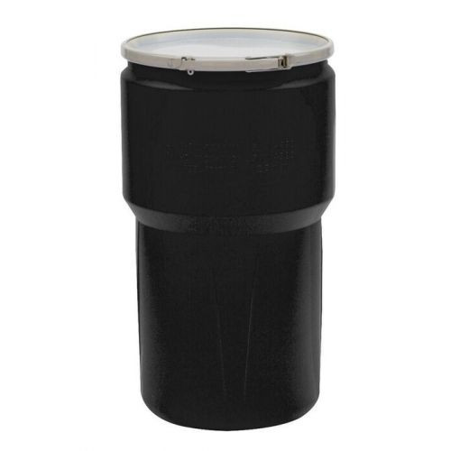 Eagle® 14 Gallon Drum, Metal Lever-Lock, Lab Pack Plastic Barrel Drum, Black