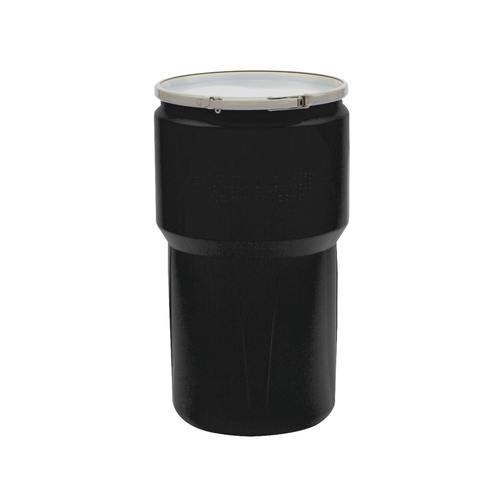 Eagle® 14 Gallon Drum, Metal Lever-Lock, Lab Pack Plastic Barrel Drum, Black