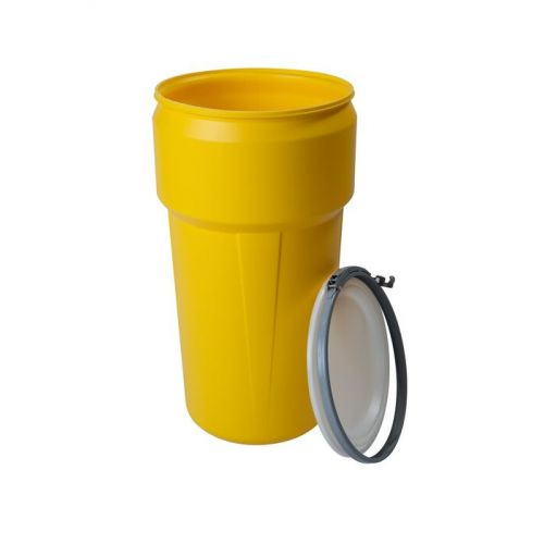 Eagle® 20 Gallon Drum, Metal Lever-Lock, Lab Pack Plastic Barrel Drum, Yellow