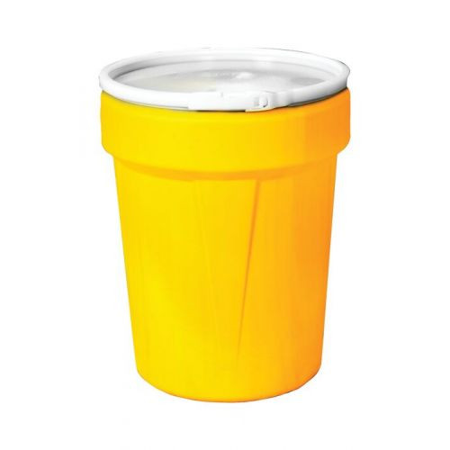 Eagle® 40 Gallon Drum, Plastic Lever-Lock, Lab Pack Plastic Barrel Drum, Yellow