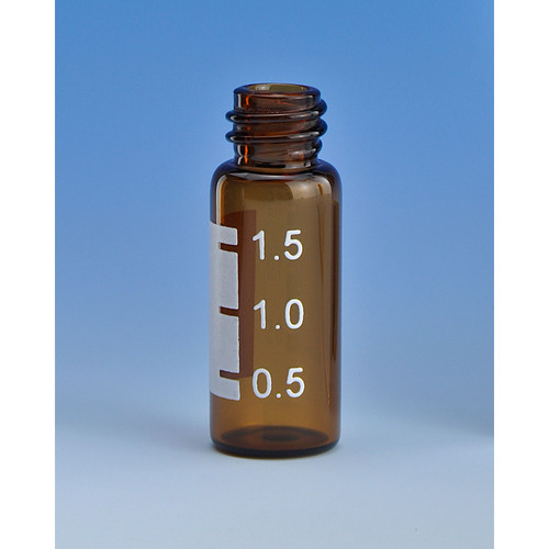 1.8ml Amber Glass Vials, Standard Opening, 8-425 Screw Top w/ Patch 12x32, Certified MS, case/1000