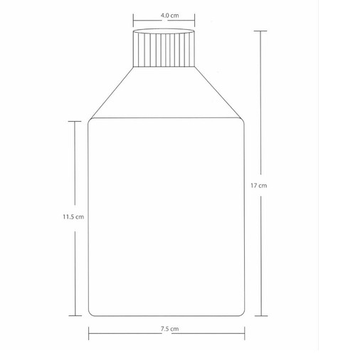 500 ml PETG Square Media Bottles, Sterile, case/50