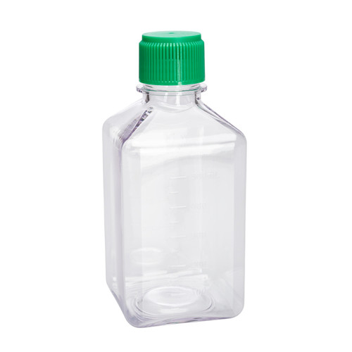 500 ml PETG Square Media Bottles, Sterile, CELLTREAT, individually wrapped, case/24