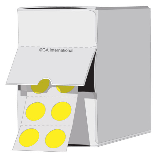 Lab-TAG Cryogenic Labels - Cryogenic Color Dots for 1.5 ml Microtube Tops, Yellow, 0.35", 1,100 labels/ roll